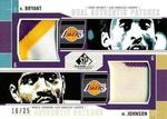 2002-03 SP Game Used - Dual Authentic Patches #KB/MG-P Kobe Bryant / Magic Johnson MEM, SN25