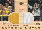 2001-02 Upper Deck - Classic Duals Jerseys #KB/AI Kobe Bryant / Allen Iverson MEM MEM: Jersey