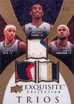 2007-08 Upper Deck Exquisite Collection - Trios Patches Gold #ET-BCJ Kobe Bryant / Vince Carter / LeBron James MEM, SN3