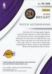 2017-18 Panini Immaculate Collection - Patch Autographs Tags #PA-KBR Kobe Bryant AU, MEM, SN1