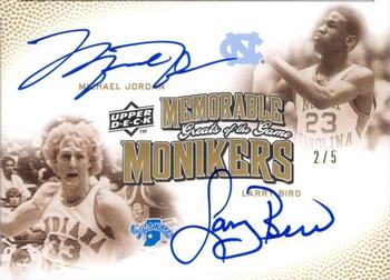 2009-10 Upper Deck Greats of the Game - Memorable Monikers Dual #MM-JB Larry Bird / Michael Jordan