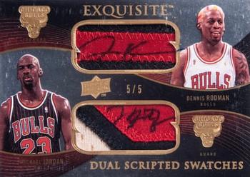 2007-08 Upper Deck Exquisite Collection - Scripted Swatches Dual #DS-JR Michael Jordan / Dennis Rodman