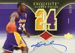 2006-07 Upper Deck Exquisite Collection - Number Pieces #EN-KB Kobe Bryant AU, MEM, SN24