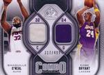 2009-10 SP Game Used - Combo Materials #CM-BS Kobe Bryant / Shaquille O'Neal MEM, SN499