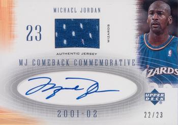 2001-02 Upper Deck MJ's Back - Jerseys Autographs #CCA5 Michael Jordan - MEM: Game-worn Jersey (Wizards Blue)