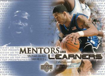2003 UD Top Prospects - Mentors and Learners #ML4 Michael Jordan / Dahntay Jones