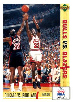1991-92 Upper Deck Italian #172 Chicago vs. Portland - VAR: Hologram on back is 1992 style (Diamond logo)