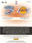 2012-13 Panini Immaculate Collection - Quads Tags #33 Kevin Durant / Kobe Bryant MEM, SN1