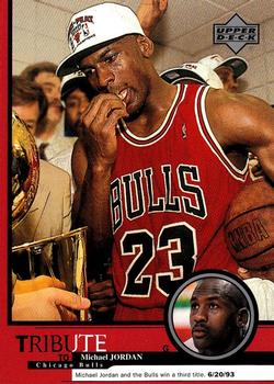 1999 Upper Deck Tribute to Michael Jordan #14 Michael Jordan (Bulls win a third title 6/20/93)