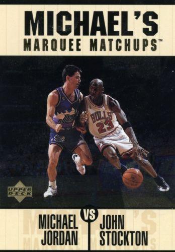 1997-98 Upper Deck Michael Jordan's Marquee Matchups #MM10 Michael Jordan / John Stockton