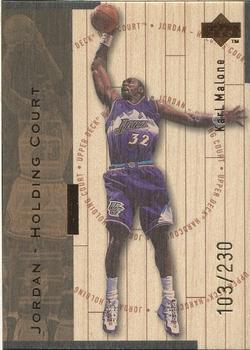 1998 Upper Deck Hardcourt - Jordan Holding Court Bronze #J27 Karl Malone / Michael Jordan