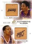 2000-01 SP Game Floor - Authentic Floor Combos Gold #C26 Kobe Bryant / Steve Francis MEM, SN100