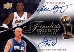 2007-08 Upper Deck Exquisite Collection - Finalists Autographs Dual #FA-BK Kobe Bryant / Jason Kidd AU, SN25