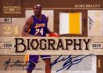 2009-10 Playoff National Treasures - Biography Materials Prime Autographs #1 Kobe Bryant AU, MEM, SN10