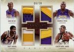 2013-14 Panini Immaculate Collection - Quad Materials Prime #27 Kareem Abdul-Jabbar / Kobe Bryant / Magic Johnson / Shaquille O'Neal MEM, SN10