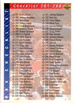 1992-93 Upper Deck #310 Checklist: 201-310 - VAR: Hologram on back is 1993 style (Upper Deck text and diamond logo)