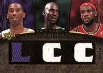 2007-08 Upper Deck Premier - Rare Remnants Triple Gold #RR3-BGJ Kobe Bryant / Kevin Garnett / LeBron James MEM, SN50