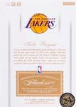 2015-16 Panini Flawless - Greats Dual Memorabilia Autographs Sapphire #GR-KB Kobe Bryant AU, MEM, SN10