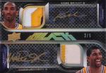 2008-09 UD Black - Autographs Patches Quad Gold #QAJ-EVSW Larry Bird / Kevin Garnett / Kobe Bryant / Magic Johnson AU, MEM, SN5
