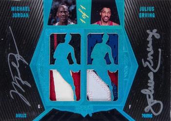 2007-08 UD Black - Patches Autographs Dual White #DPA-JE Michael Jordan / Julius Erving - MEM: Patch