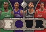 2009-10 SP Game Used - Fabric Foursome 50 #F4-BDGP Kobe Bryant / Tim Duncan / Kevin Garnett / Scottie Pippen MEM, SN50