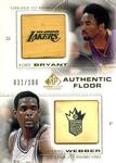 2000-01 SP Game Floor - Authentic Floor Combos Gold #C14 Kobe Bryant / Chris Webber MEM, SN100