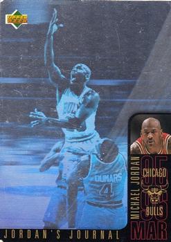 1996-97 Collector's Choice International English Jordan's Journal #J5 Michael Jordan - March