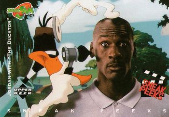 1996 Upper Deck Space Jam #51 Jordan with "The Ducktor" (Michael Jordan / Daffy Duck)