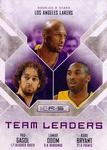 2010-11 Panini Rookies & Stars - Team Leaders Gold #13 Pau Gasol / Lamar Odom / Kobe Bryant SN499
