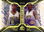 2007-08 SP Game Used - SIGnificance Dual #SD-BO Jermaine O'Neal / Kobe Bryant AU, SP, SN25