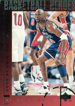 1994-95 Upper Deck - Basketball Heroes: Michael Jordan #42 Michael Jordan - Good As Gold - USA Basketball